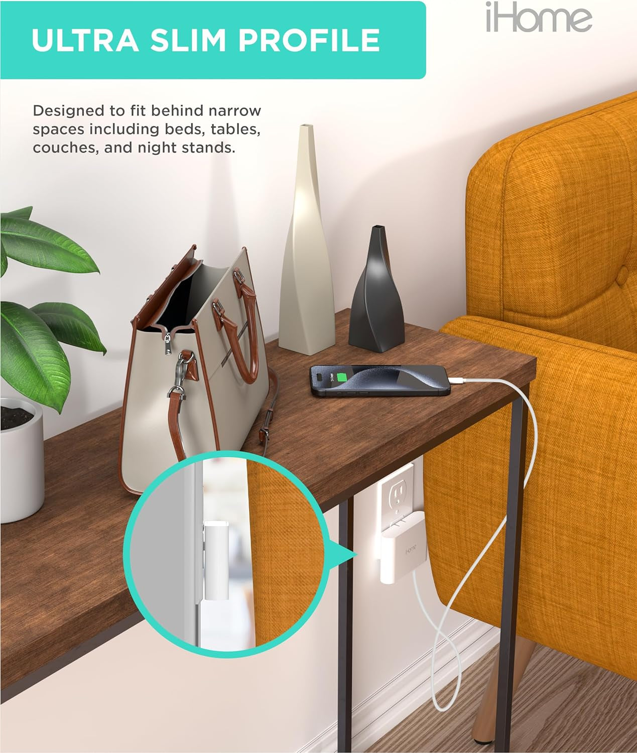 Slim 4‑Port USB Wall Charger – Flat Multi‑Port AC Charging Block for Home and Travel