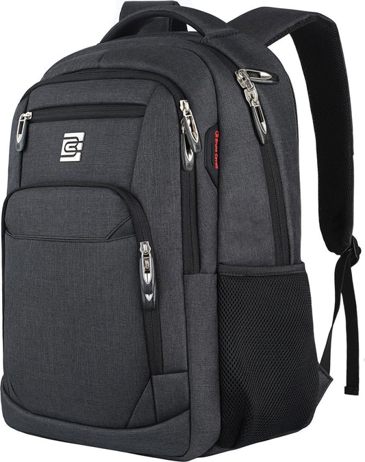 Laptop Backpack – Slim, Water‑Resistant, Anti‑Theft Business Travel Bag for Men and Women, Fits 15.6‑Inch Laptops – Black