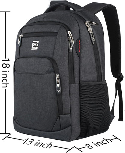 Laptop Backpack – Slim, Water‑Resistant, Anti‑Theft Business Travel Bag for Men and Women, Fits 15.6‑Inch Laptops – Black